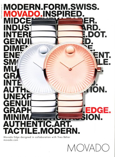 MOVADO WATCH MAGAZINE promo ad #36 2015 "NOT A WATCH" - Picture 2 of 3