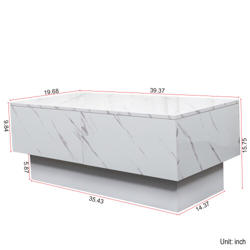 Coffee Table With Sliding Tabletop Center Table With Hidden Storage Compartment - Picture 5 of 11
