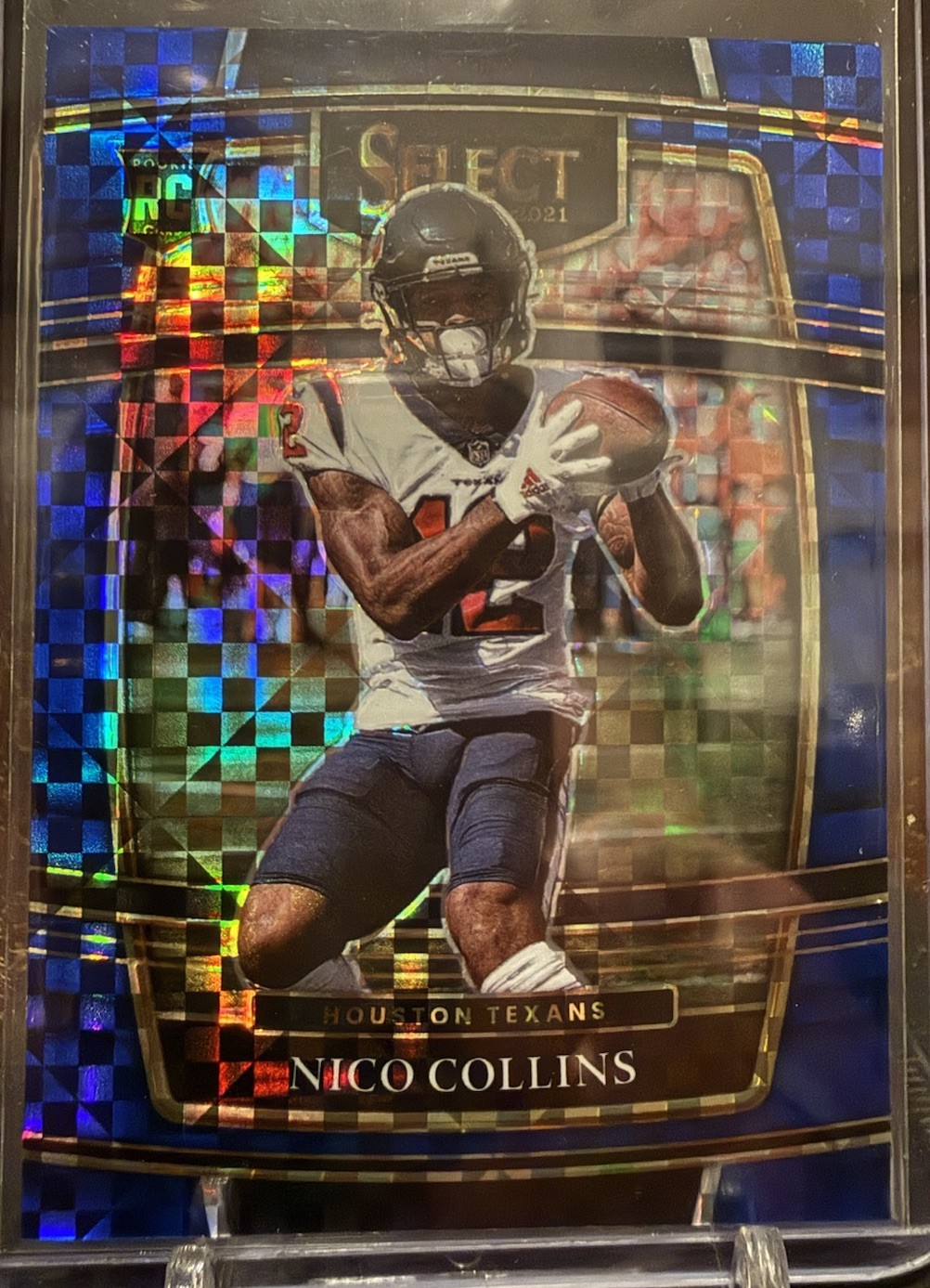 2021 Panini Select Blue Checkerboard Prizm Nico Collins Texans Rookie /199 #69