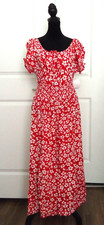 NWT Kindred Anthropologie Red Dress Floral Maxi RN#166636 Size-1X
