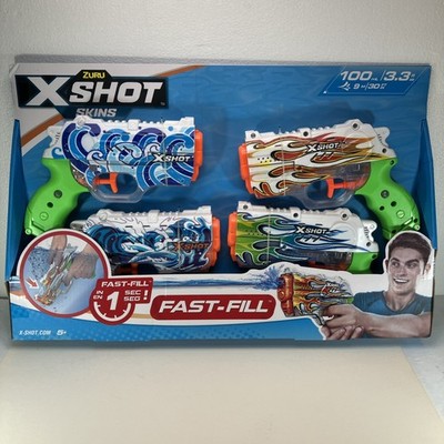X-Shot 4-Pack Fast-Fill Skins Nano Water Blaster 11857 Water Toys Brand New