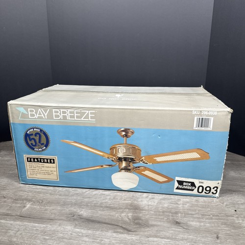 VTG Bay Breeze 52” Ceiling Fan Model T52MA Antique Brass Finish W/ Light Kit New