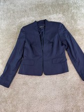 Jones New York Collection Petite Womens Open Blue Blazer Lined Size 6P E013