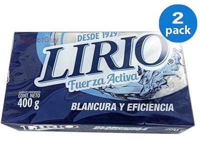 LIRIO SOAP Laundry Kitchen Detergent Cleaning Jabon Lavanderia Ropa 14.1oz 2Bars
