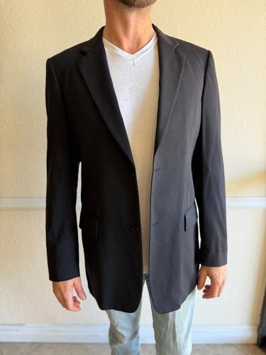 John Varvatos, Vintage John Varvatos Black Jacket, made in Italy Size 50 Long