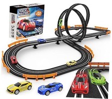 Slot-Car-Race-Track-Sets for Boys Kids, Battery or Electric Race Car Black