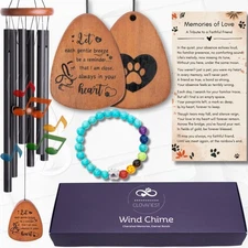 Pet Memorial Gifts - 28 In Memorial Wind Chime for Loss of Dog/Cat Perfect Gift