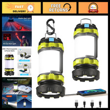 2 Pack Rechargeable LED Camping Lantern Flashlight, 6 Light Modes, Portable Outd