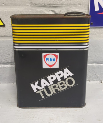 Oldtimer Fina Kappa Turbo Motoröl 2 Liter Blechdose / Dose (FIN15)