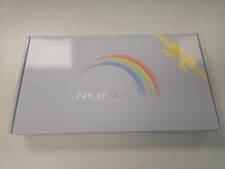 UBOTIE Colorful Computer Wireless Keyboard Mouse Combos, White-Colorful 