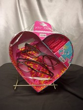 2 Pairs Betsey Johnson Readers Reading Glasses 2.50 Black Pink/Clear Swirl NEW