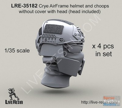 LVRLRE35182 1:35 LiveResin Crye AirFrame Helmet and Choops without Cover with