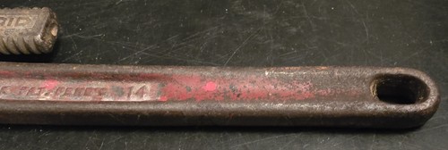 Llave de tubo rígida vintage de 14" hecha en EE. UU. - Herramienta de fontanero - Herrajes reparación en el hogar - Imagen 4 de 10