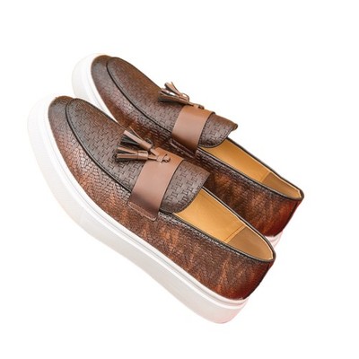 Formal Men Casual Loafers Genuine Leather Shoes Business Dress Work Flats Shoes