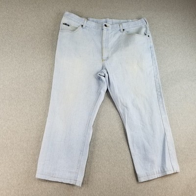 Lee Jeans Mens Sz 42x30 VTG Light Wash 100%Cotton Normcore Workcore Durable Nice