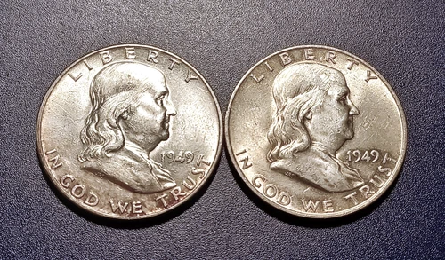 Choice AU 1949-P & 1949-D Franklin Half Dollars