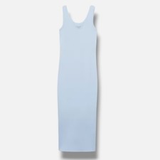 Prada Women's Blue Ribbed Knit Cotton Dress Size 42