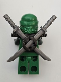 LEGO Green Ninja Ninjago Lloyd ZX Minifigure with 2 Swords 9450