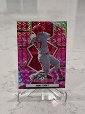 2022 Panini Mosaic Mike Trout #98 Pink Camo Mosaic Prizm - Los Angeles Angels