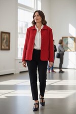 Talbots Women Red Holiday Blazer Lined Sz 16 Vintage Made In USA