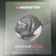 Monster Open Ear Headphones AC330, Wireless Earbuds Bluetooth 5.4 Black, NEW 