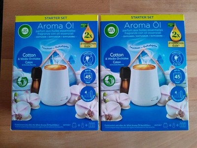 2x Air Wick - Aroma Öl Diffusor Starter Set  Cotton & Weiße Orchidee - NEU & OVP
