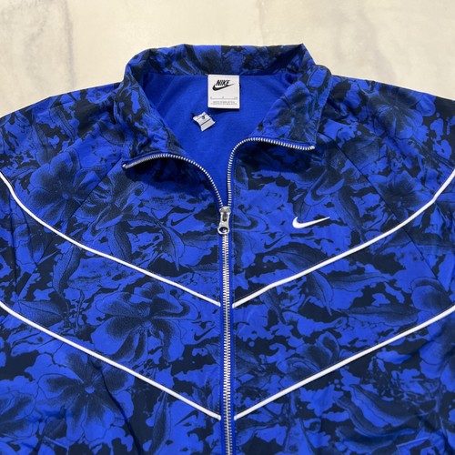 Nike Sportswear Windrunner Women's Loose UV Floral Camo Jacket Blue Size Small - Picture 2 of 9