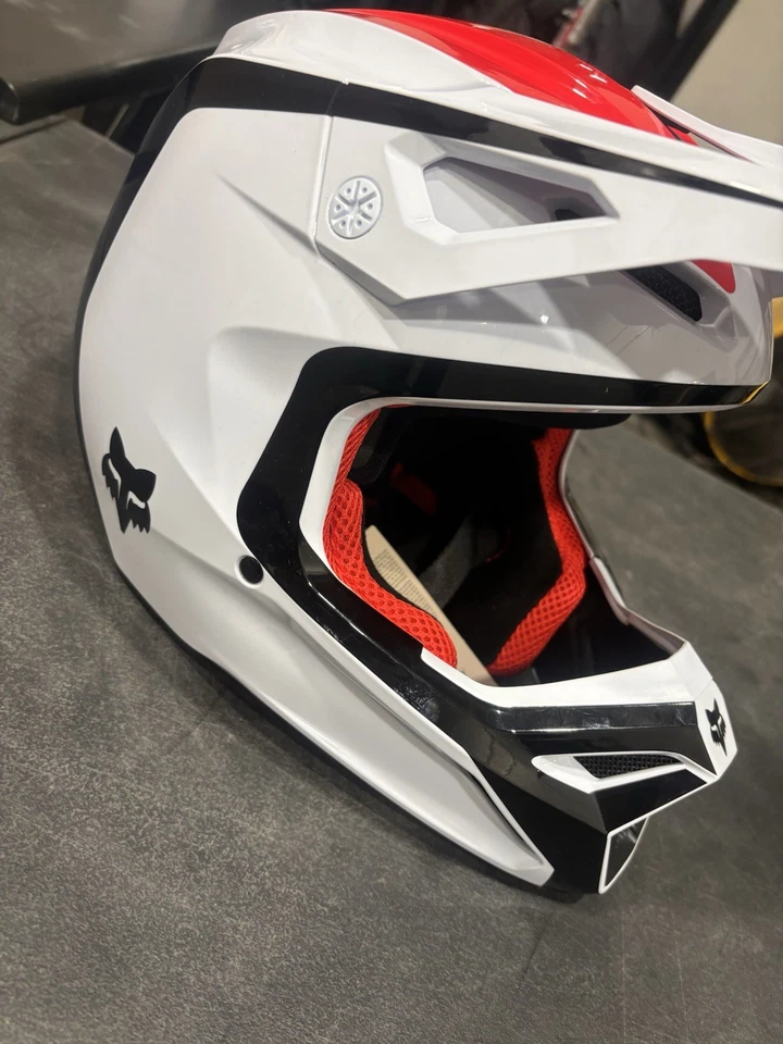 Casco todoterreno Fox Racing V1 Flow MX blanco MD Foto 3 de 3