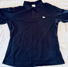 Lacoste Black Men's Polo Shirt Short Sleeve Collared Solid Logo Size 7
