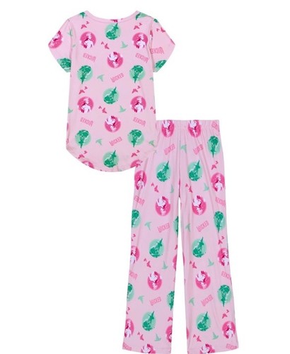 Wicked Girls Pj Set Glinda Elphaba Pink Green Size 8 NEW - Picture 7 of 11