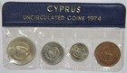 CYPRUS UNCIRCULATED WORLD COIN TYPE SET 100 50 25 5 MILS — photo 1