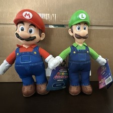 The Super Mario Bros Movie Jakks Pacific Mario Luigi Poseable Plush 10 as set