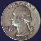 1957 D WASHINGTON QUARTER  CIRCULATED