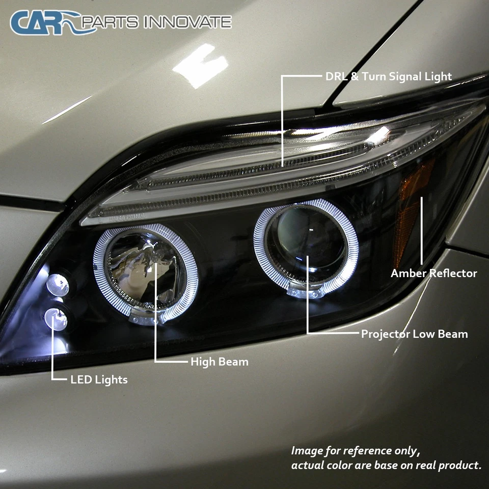 Pearl Black Fits 2005-2010 Scion tC LED Halo Projector Headlights Head Lamps L+R - Изображение 4 из 4