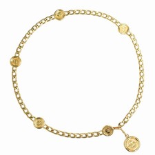 CHANEL Chain Belt Coco GOLD MEDAL With Coin Motif Vintage