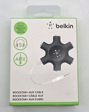 Belkin RockStar Aux Cable 3.5mm Port 5-Way Splitter for Headphone 6" 24" USB