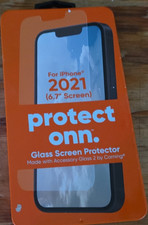ONN Clear Glass Screen Protector for iPhone 2021 6.7" , Transparent Design