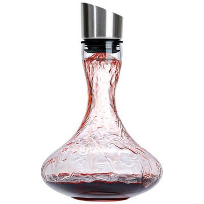 Wlasss Hand Blown Wine Decanter with Aerator, 1300ml/44oz Red Wine Decanter, ...