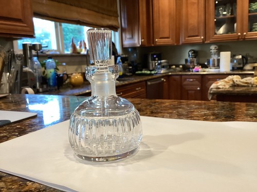 Waterford Lismore Cut Crystal Perfume Bottle With Grounded Stopper - Picture 2 of 5
