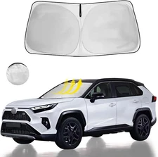 Windshield Sun Shade Fit 2025 2024 B. for Toyota RAV4 2019-2025, silver&black 