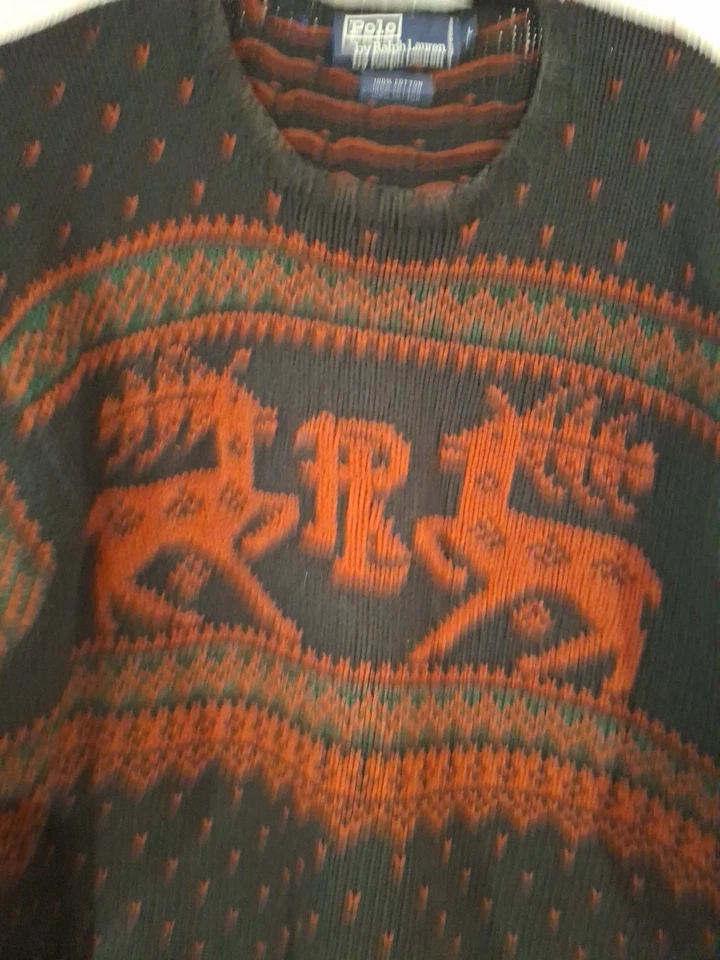 Suéter Ralph Lauren Para Hombre Grande Fair Isle Ciervo Algodón  Foto 2 de 4