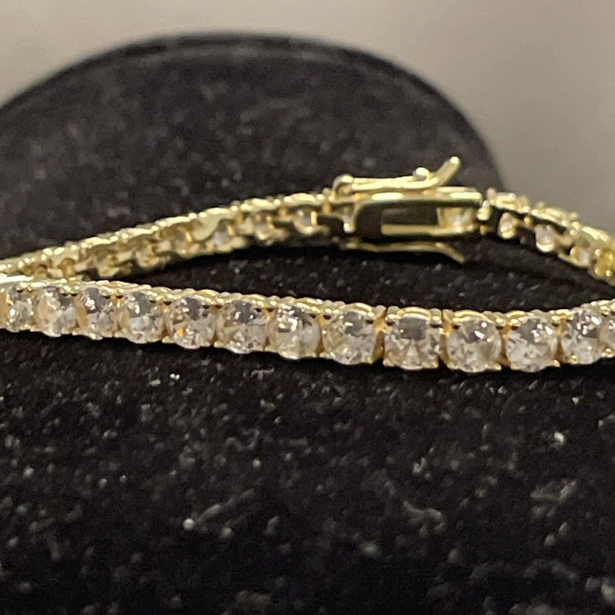 Julie West Tennis Bracelet Cubic Zirconia Yellow Gold Plated 7” | eBay