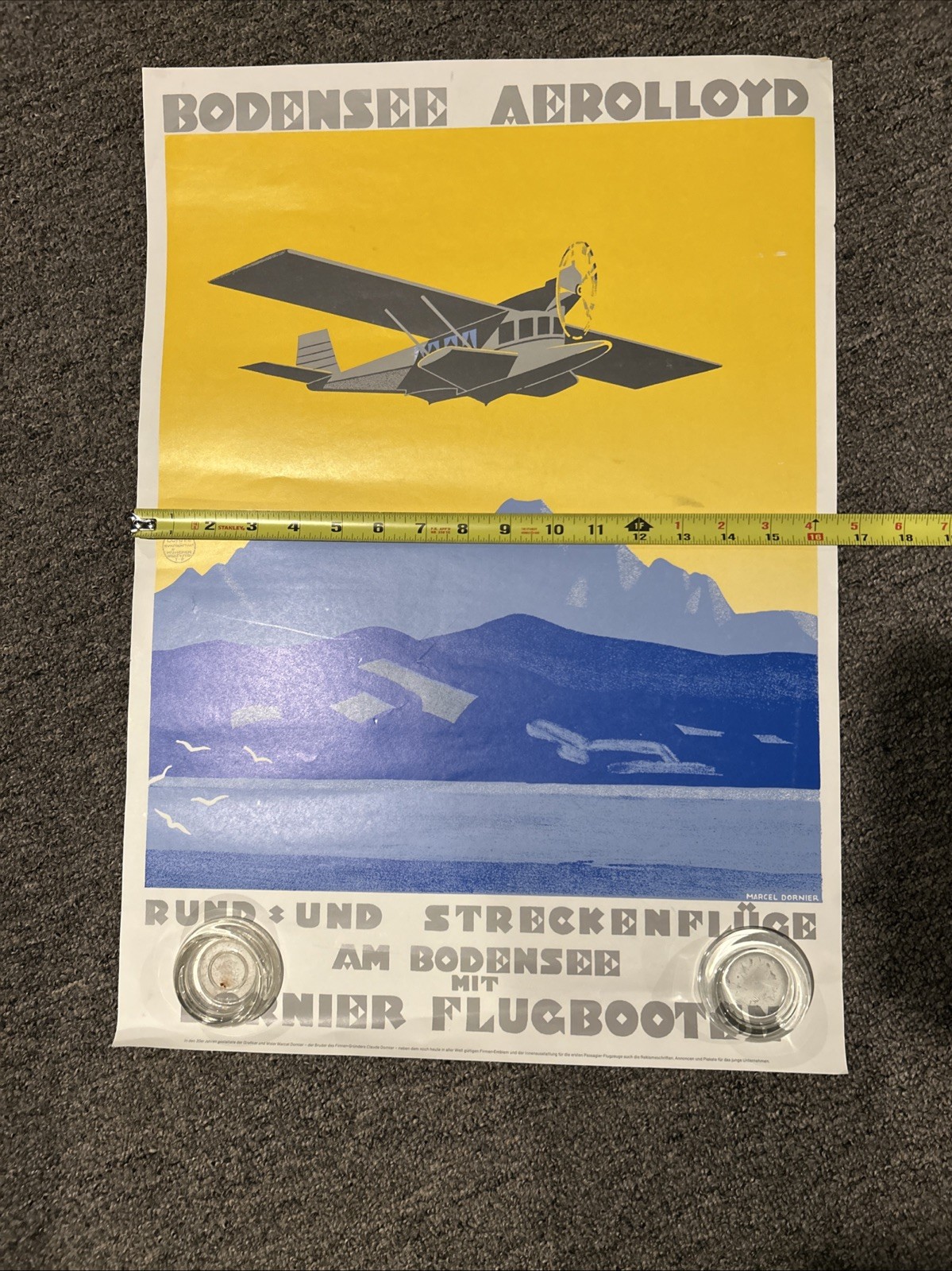 1930s  Vintage Style German Seaplane Travel Poster - 23.5” X 16.5”