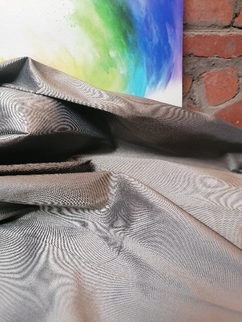 Tafetán de seda 2 capas tela plata estaño Pierre Frey 72x 400cm panel extra largo Foto 3 de 4