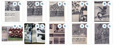 lot 18x (pages-pages) MILAN,FIORENTINA,INTER,JUVENTUS;BOLOGNA.13sra.+d.
