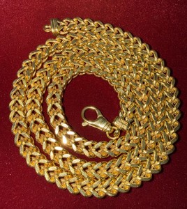 14k Yellow Gold Solid Square Franco Chain 24 Inches 6.4mm 35.61 grams