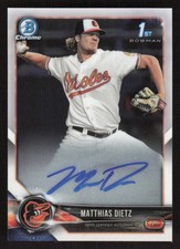 2018 BOWMAN CHROME MATTHIAS DIETZ CPA-MD MINT AUTOGRAPH CHROME 1ST RC BALTIMORE