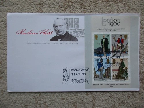 1979 ROWLAND HILL MIN SHEET, BRANCH OFFICE, TRAFALGAR SQUARE H/S