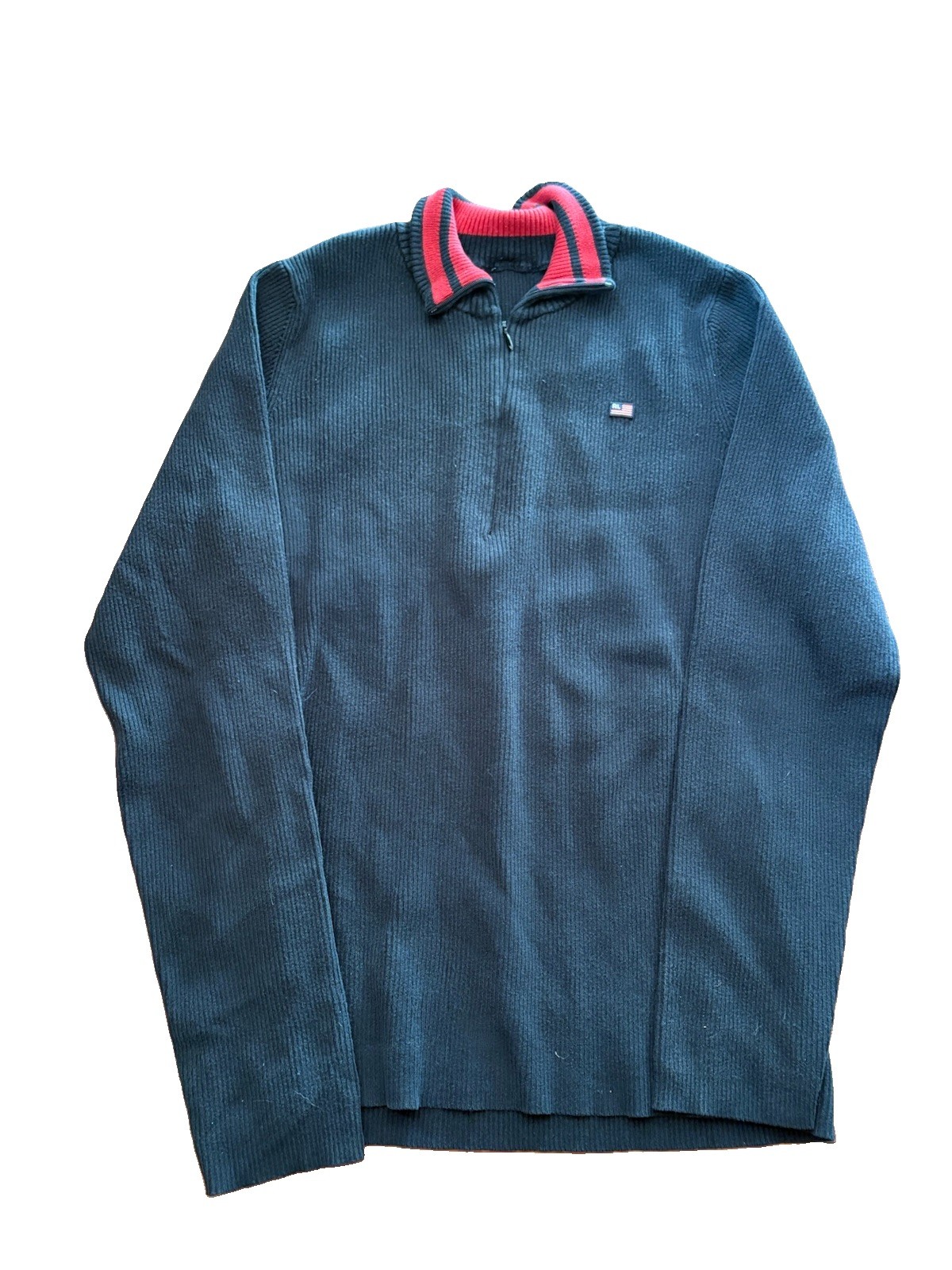 Vintage Polo Ralph Lauren Black Knit Sweater M Quarter Zip Pullover Womens