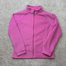 Columbia Fleece Jacket Girls XL 18/20 Pink Full Zip Collared Lightweight Outdoor